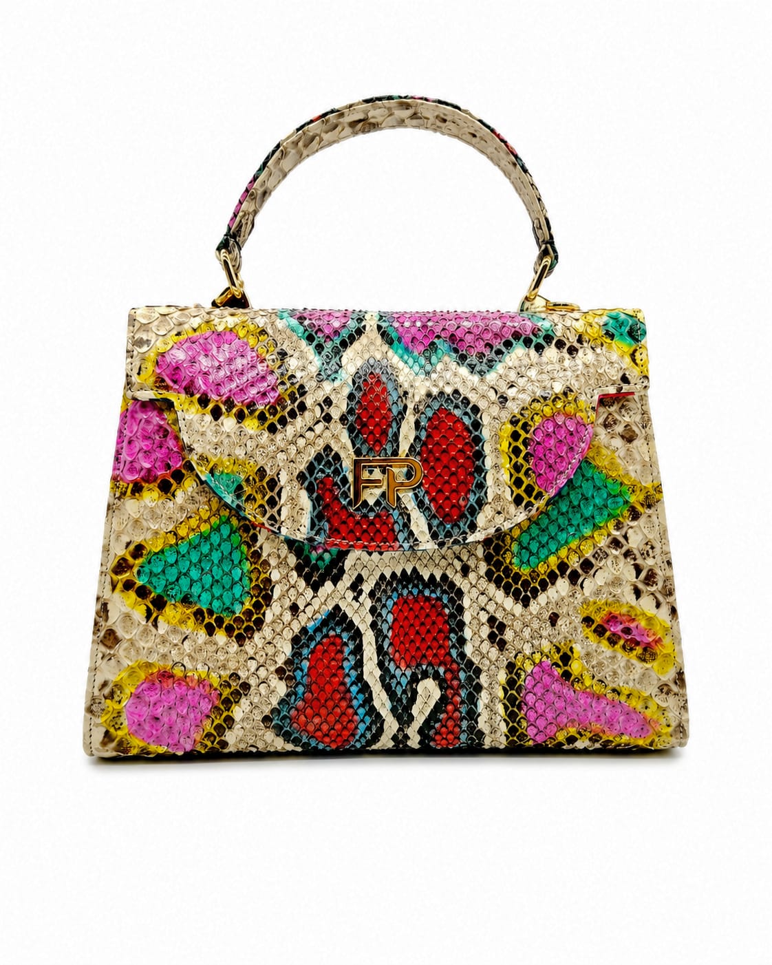 tropical fulvia python bag (hand painted)