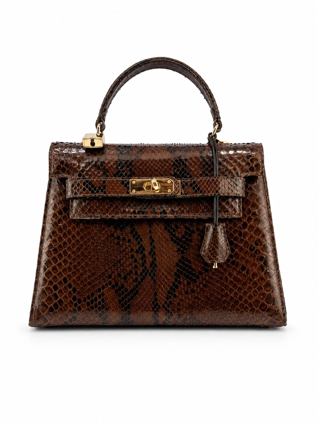Chocolate fulvia python purse